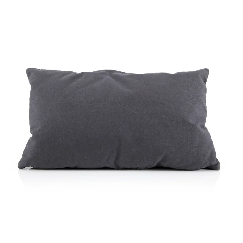 Dark Grey Fabric Lumbar Pillow