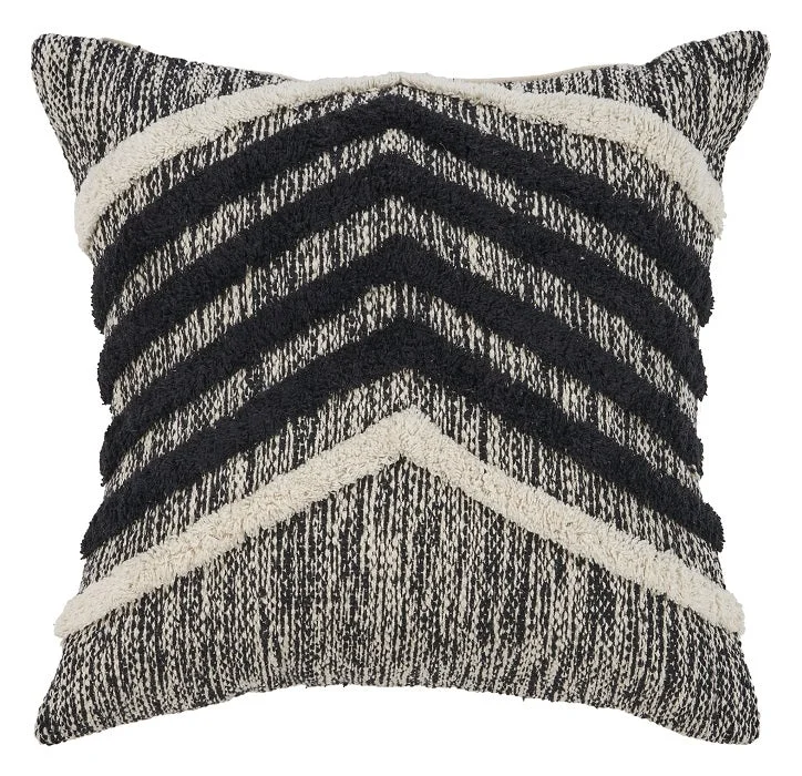 Black Fringe Metallic Throw Pillow