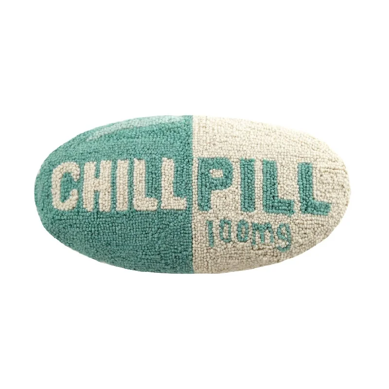 Chill Pill Hook Pillow In Teal