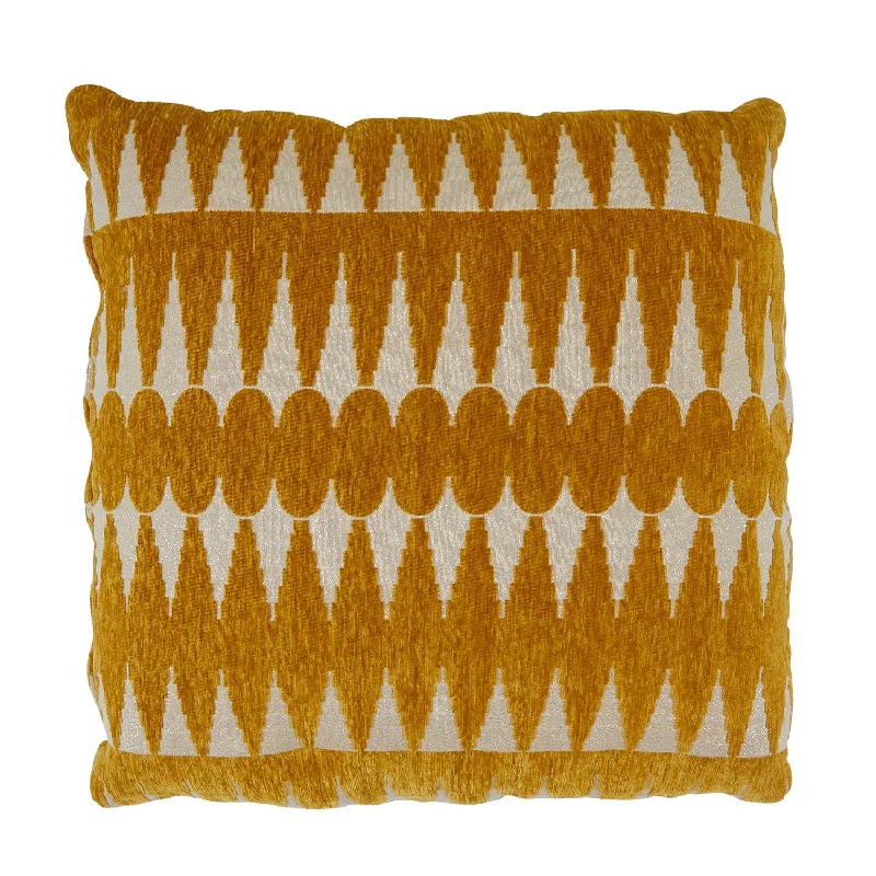 Gold & White Diamond Pattern Pillow