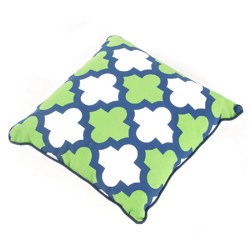 Green & White Moroccan Patterned Pillow