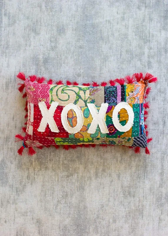 Kalalou NRV2253 Xoxo Kantha Pillow