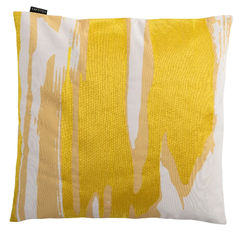 Mustard/White Julienne Pillow 18" x 18"