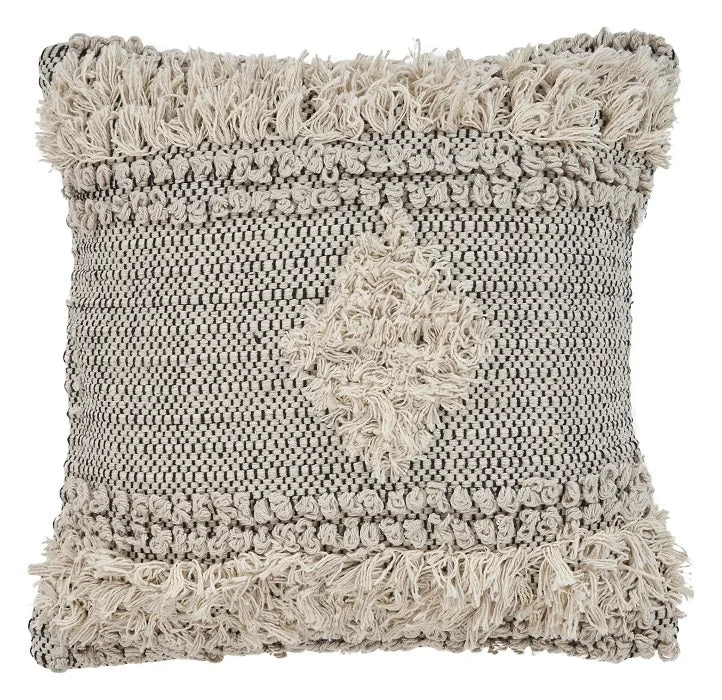 Natural Black Cottage Throw Pillow