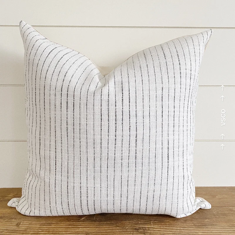 OLIVIA || Black Striped Pillow Cover