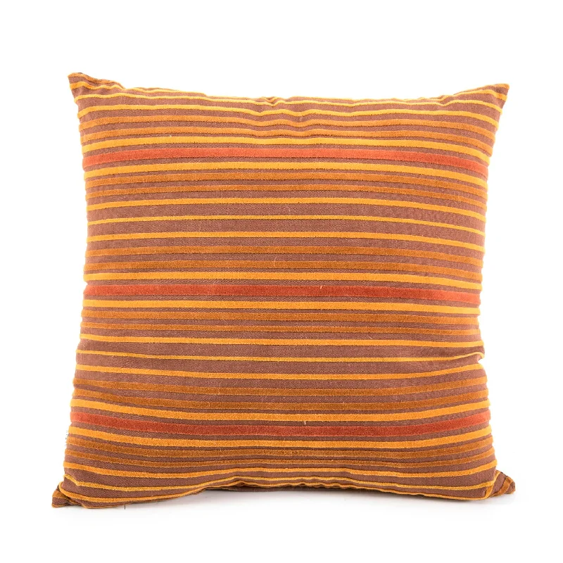 Brown & Rust Striped Pillow