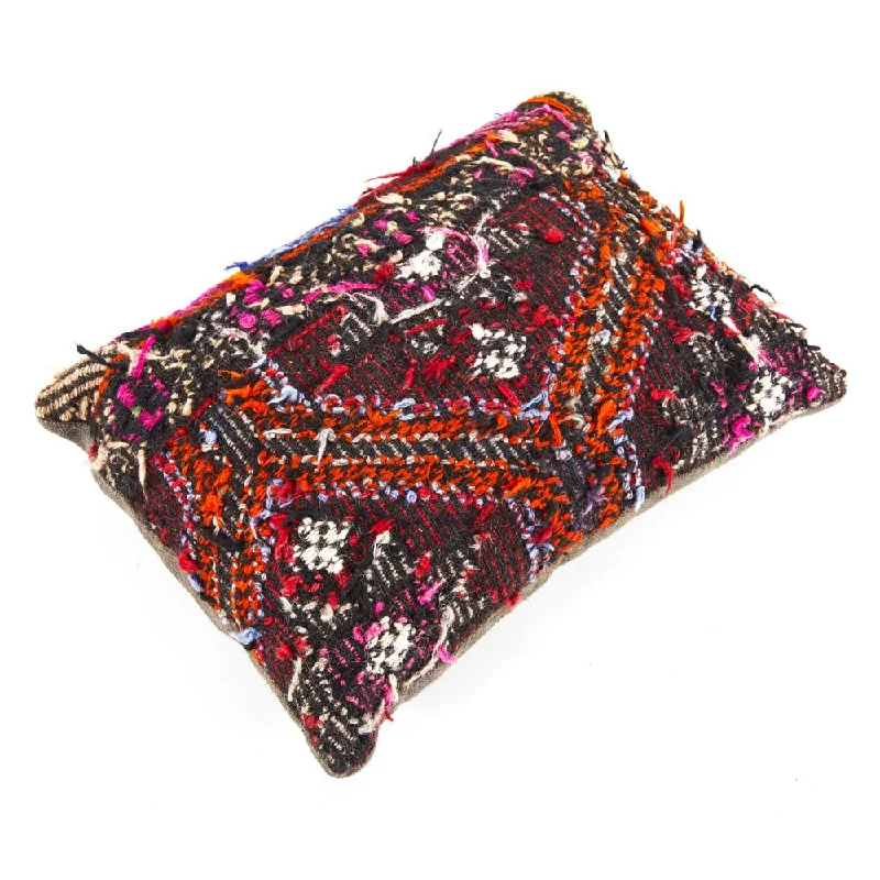 Frayed Burgundy Kilim Pillow