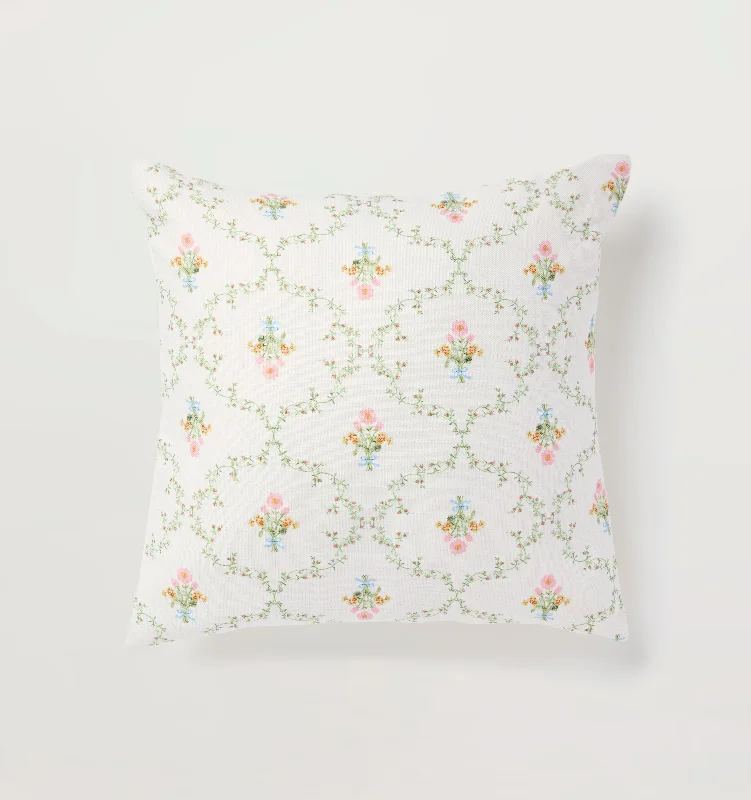 The Bleecker Throw Pillow - Pastel Trellis