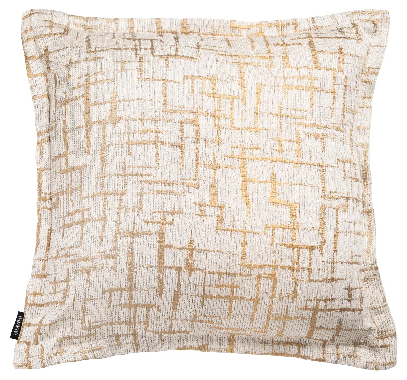 White/Gold Valenci Pillow 18" x 18"