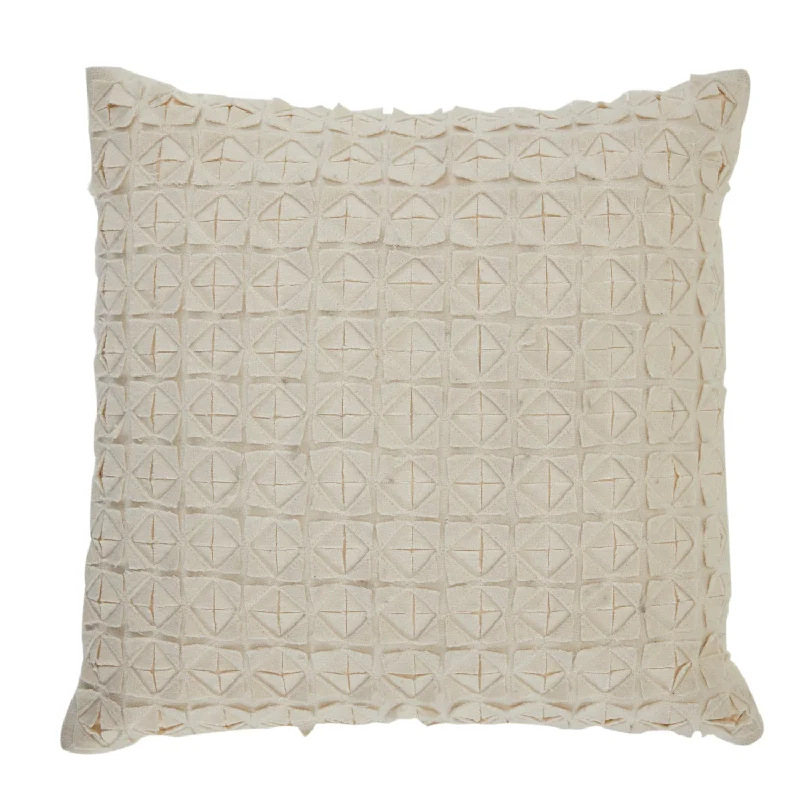 Cream Raised Diamonds Pillow