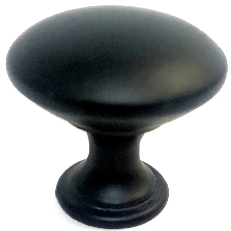 1-1/4 inch Round Circular Design Matte Black Finish Cabinet and Drawer Knobs Handles (Case of 15)