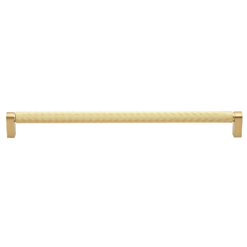 12-5/8 Inch Screw Spacing Solid Knurled Bar Pull Cabinet Hardware Handle - 4788-320-SG