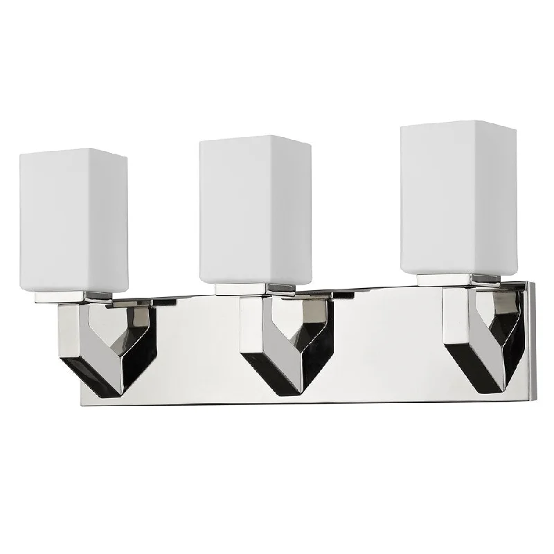 Acclaim Lighting Magnolia Indoor 3-Light Bath with Glass Shades In Polished Nickel - Silver