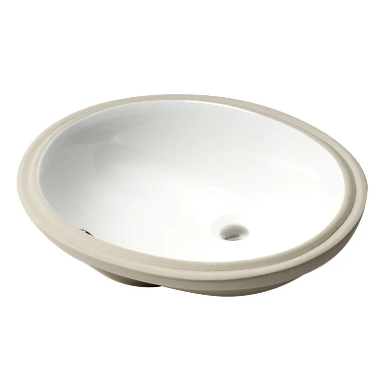 ALFI brand ABC602 White 23" Oval Undermount Ceramic Sink