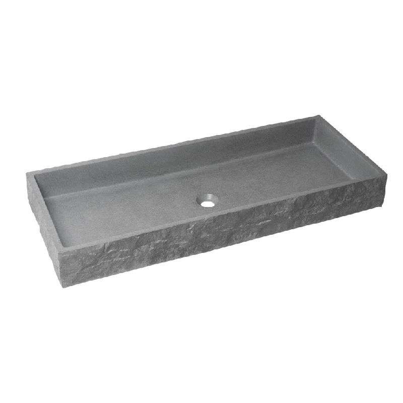 ALFI brand ABCO39TR 39" Solid Concrete Gray Matte Trough Sink for the Bathroom