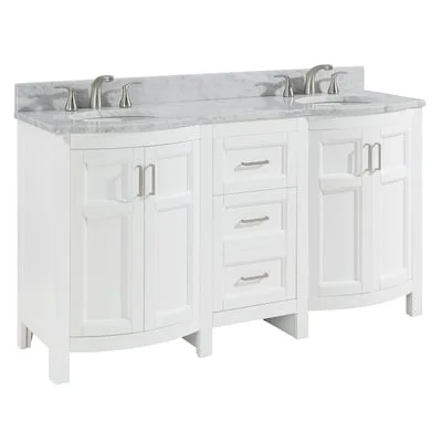 allen + roth Moravia 60-in White Undermount Double Sink Bathroom Vanity with Top - $900