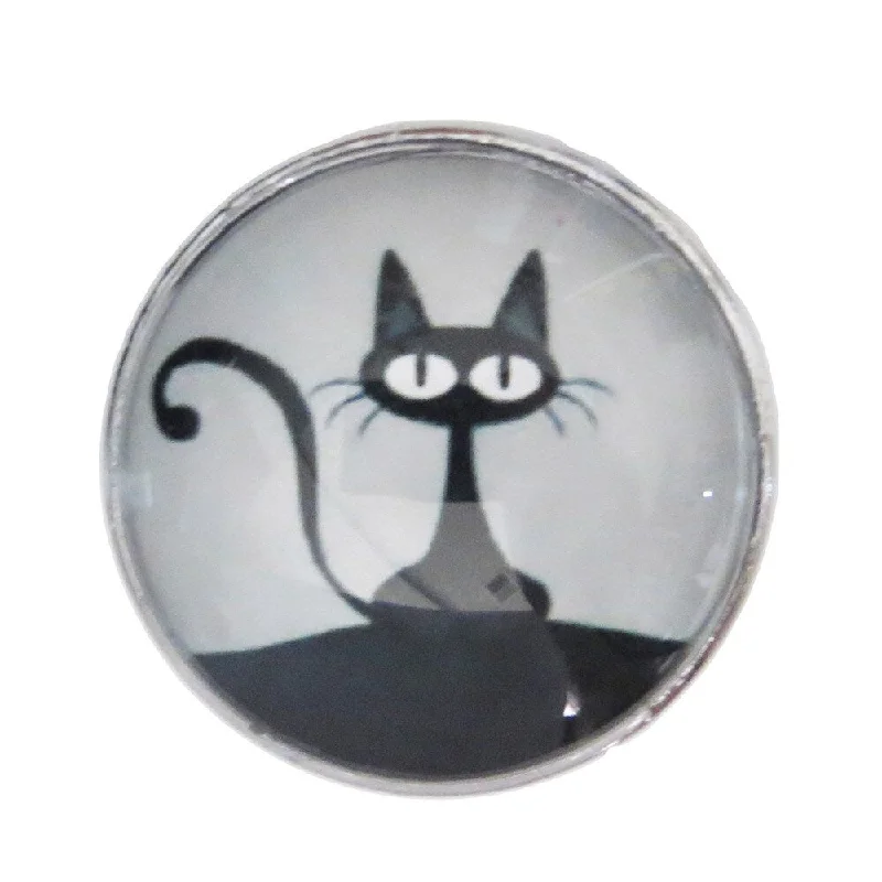 Black Cat Glass Drawer/ Door/ Cabinet Pull Knob (Pack of 6)