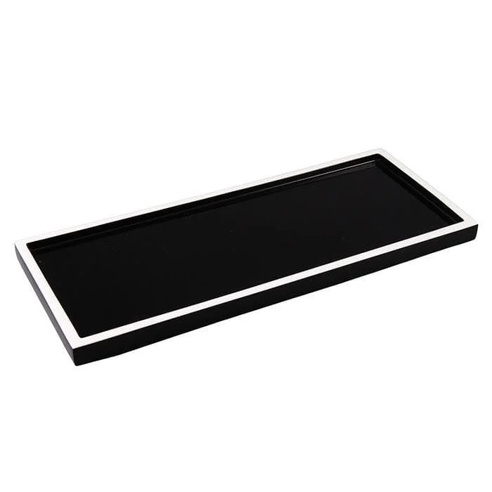 Black & White Lacquer Long Vanity Tray