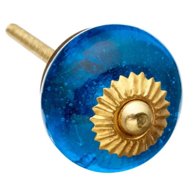 Blue Bubbles Glass Drawer/ Door/ Cabinet Knobs (Pack of 6)