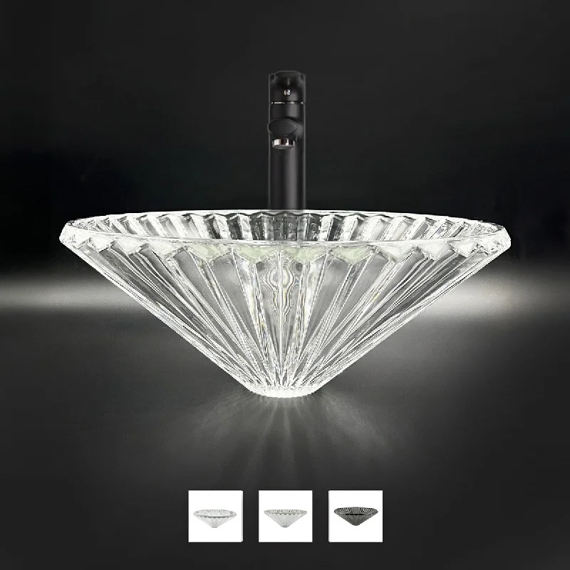 CastelloUSA 20" Diamond Brilliance Glass Vessel Sink