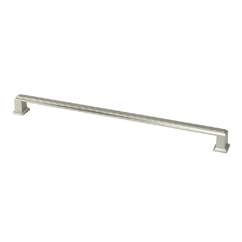 Contemporary 12-inch Roma Stainless Steel Brushed Nickel Finish Square Cabinet Bar Pull Handle (Case of 5)