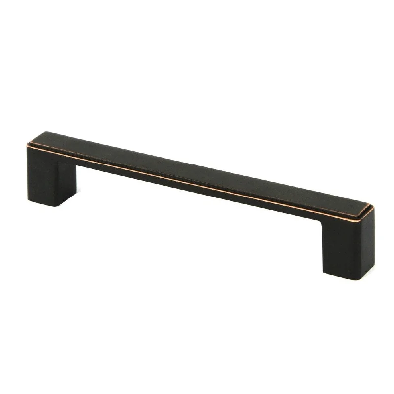 Contemporary 5.875-inch Nepoli Oil Rubbed Bronze Finish Square Cabinet Bar Pull Handle (Case of 5)