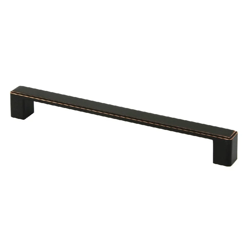 Contemporary 8.375-inch Nepoli Oil Rubbed Bronze Finish Square Cabinet Bar Pull Handle (Case of 5)