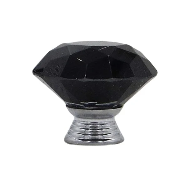 Diamond-shape Black Crystal Glass 1.5-inch Drawer/Door/Cabinet Knob Pulls (Set of 6)