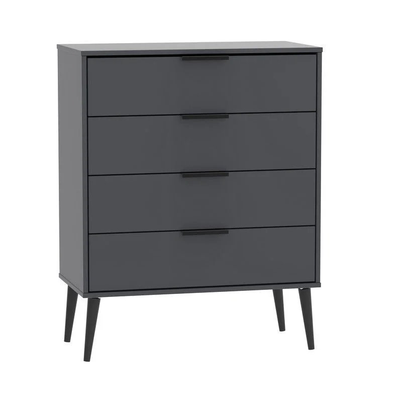 Drayton Chest of Drawers Black 4 Drawers