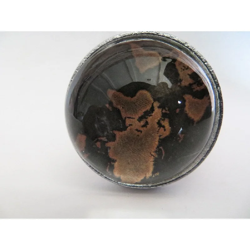 Glass Dome World Map Drawer/ Door/ Cabinet Knob (Pack of 6)