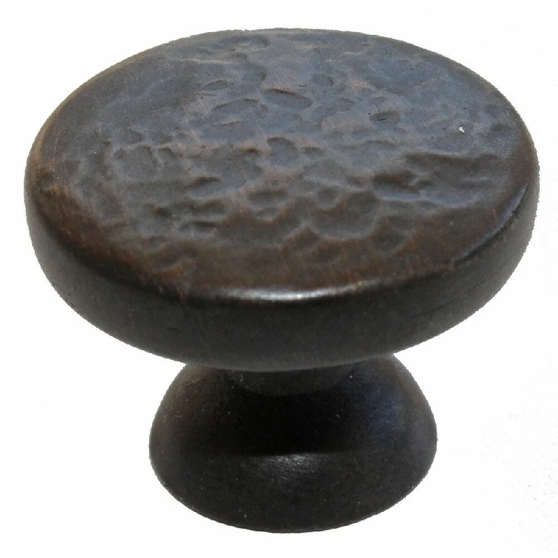 GlideRite 1.25-inch Oil-Rubbed-Bronze Round Hammered-Finish Cabinet Knobs (Case of 25)