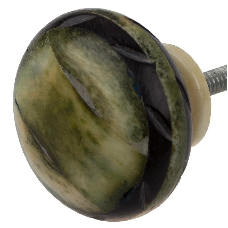 GlideRite 1.5-inch Green Polished Bone Cabinet Knob (Pack of 10)