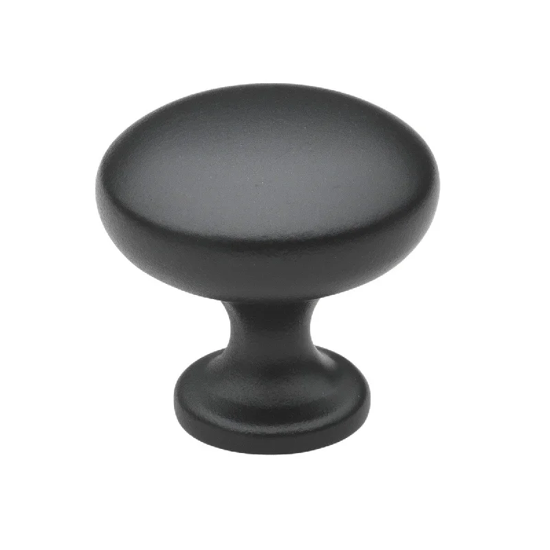 GlideRite 5-Pack 1-1/8 in. Matte Black Round Solid Cabinet Knobs - Matte Black