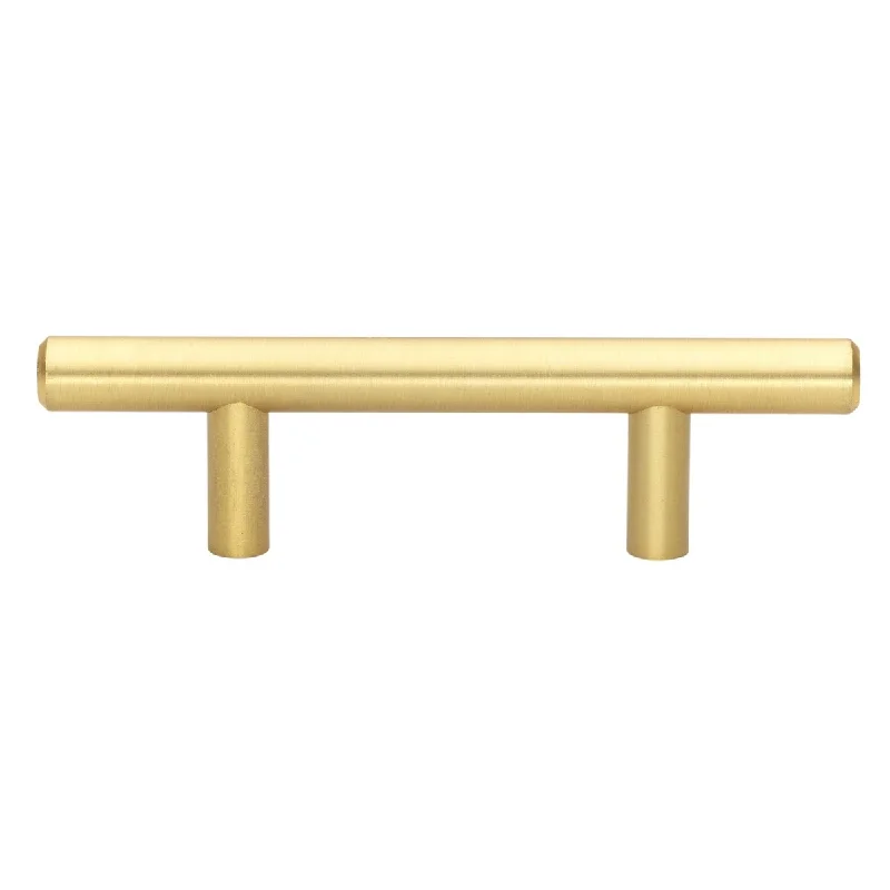 GlideRite 5-Pack 2-1/2 in. Center Satin Gold Solid Cabinet Bar Pulls - Satin Gold