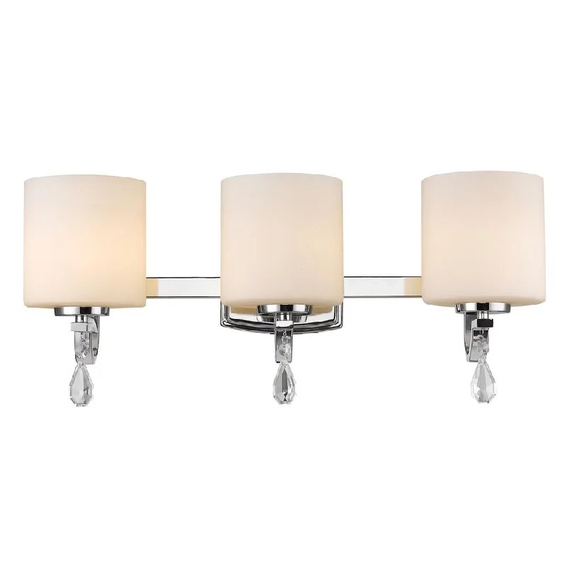 Golden Lighting Evette 3-light Chrome Bath Vanity with Opal Glass - Chrome with Opal Glass