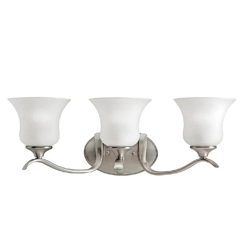 Kichler Lighting Wedgeport Collection 3-light Brushed Nickel Bath/Vanity Light