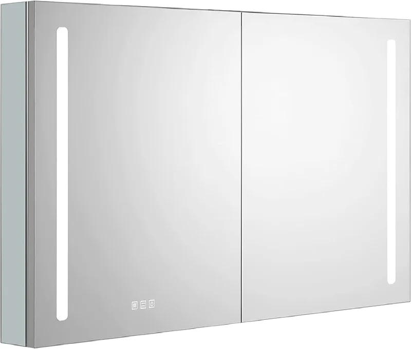 Lighted Medicine Cabinet, LED Medicine Cabinet with Mirror, 30"×27.5"×5" - $220