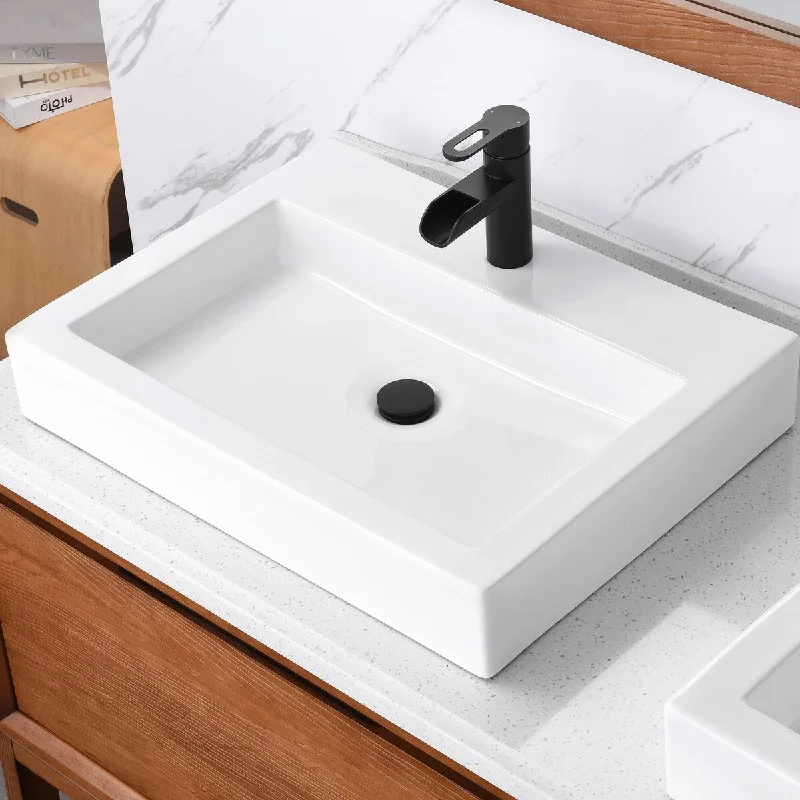 Luxier CS-021 Rectangular Bathroom Ceramic Vessel Sink Art Basin