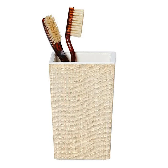 Maranello Beige White Abaca Resin Brush Holder