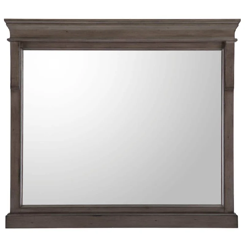 Naples 36 in. W x 32 in. H Rectangular Wood Framed Wall Bathroom Vanity Mirror - $85