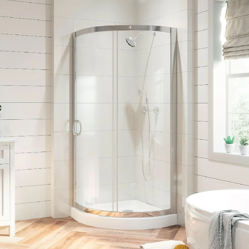 OVE Decors Breeze 32 in. Corner Shower Sliding Door with Base - $440