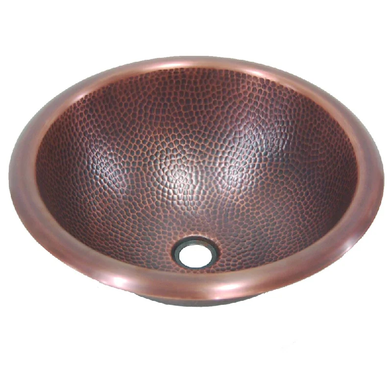 Pin Hammered Copper Self Rimming Sink