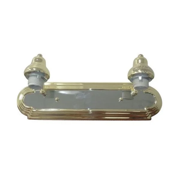 Race Track 2-light Polished Brass Vanity with Arm