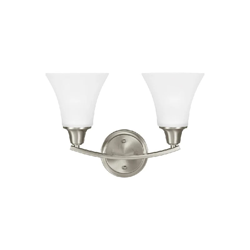 Sea Gull Metcalf Brushed Nickel 2-light Vanity Fixture