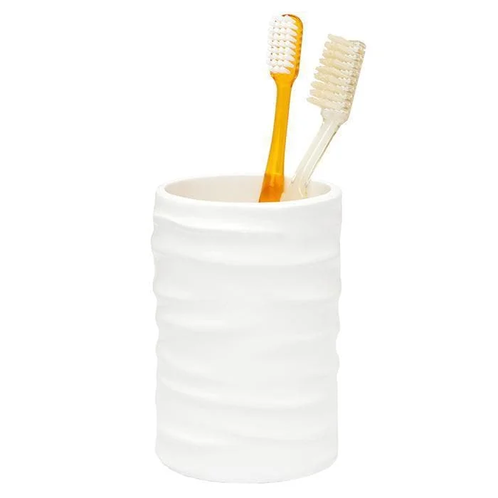 Solin Lacquer Resin Brush Holder (White)