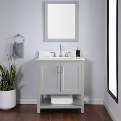 Style Selections Keary 31-in Light Gray Undermount Single Sink Bath Vanity with Top - $395