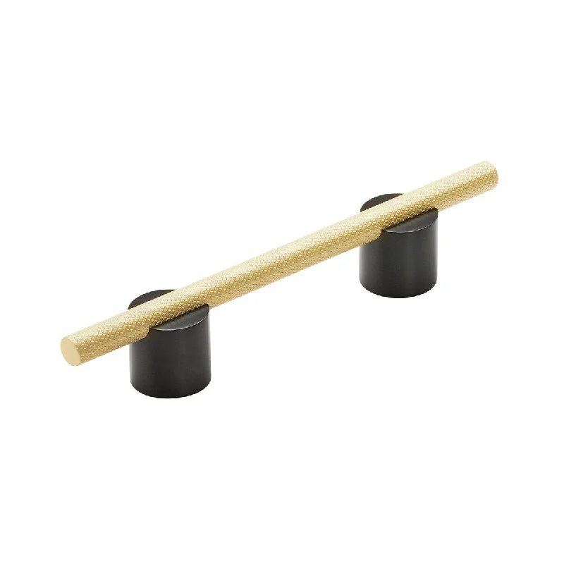 Transcendent 3-3/4 in (96 mm) Center-to-Center Matte Black/Matte Gold Cabinet Pull - 3.75