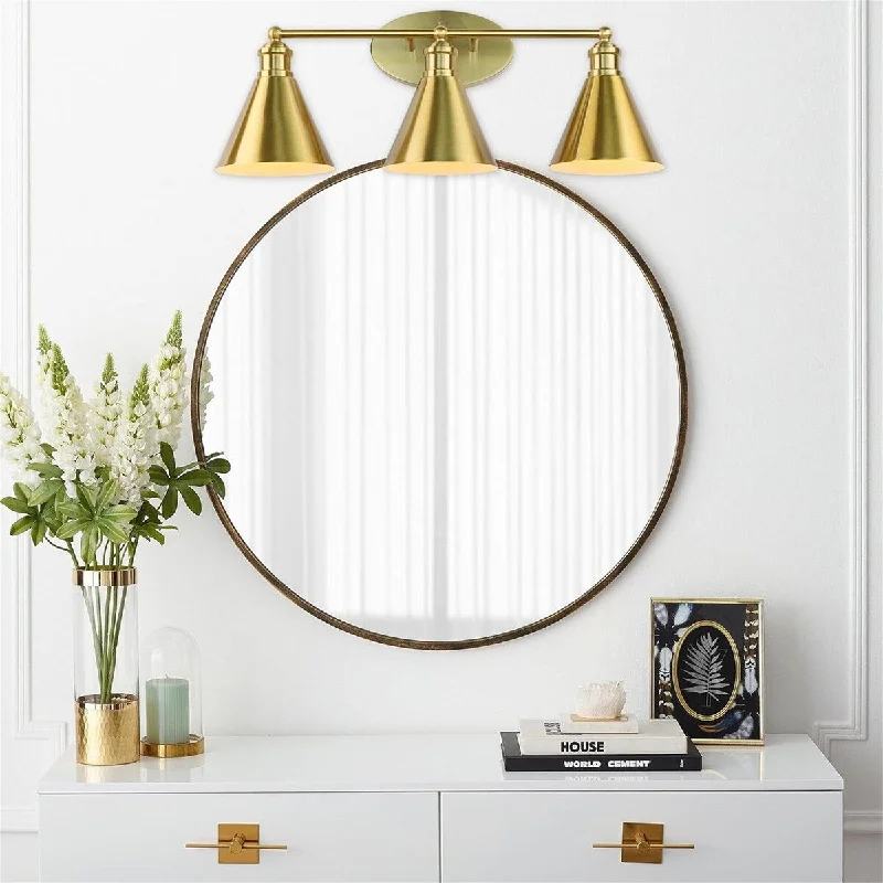 Wall Mounted 3 Light Bathroom Vanity Light Fixtures Satin Bronze Vanity Lighting Over Mirror, Modern Wall Sconces E26 Base Lamps