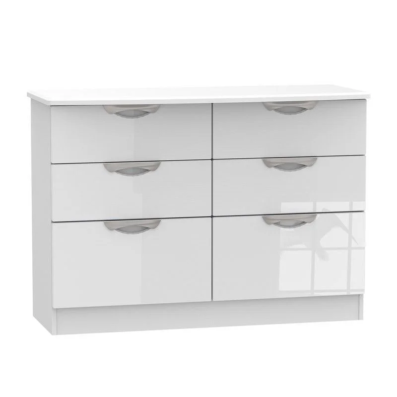 Weybourne Large Chest of Drawers White 6 Drawers