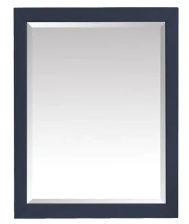 Windlowe Framed Rectangular Beveled Edge Bathroom Vanity Mirror in Navy Blue - $55